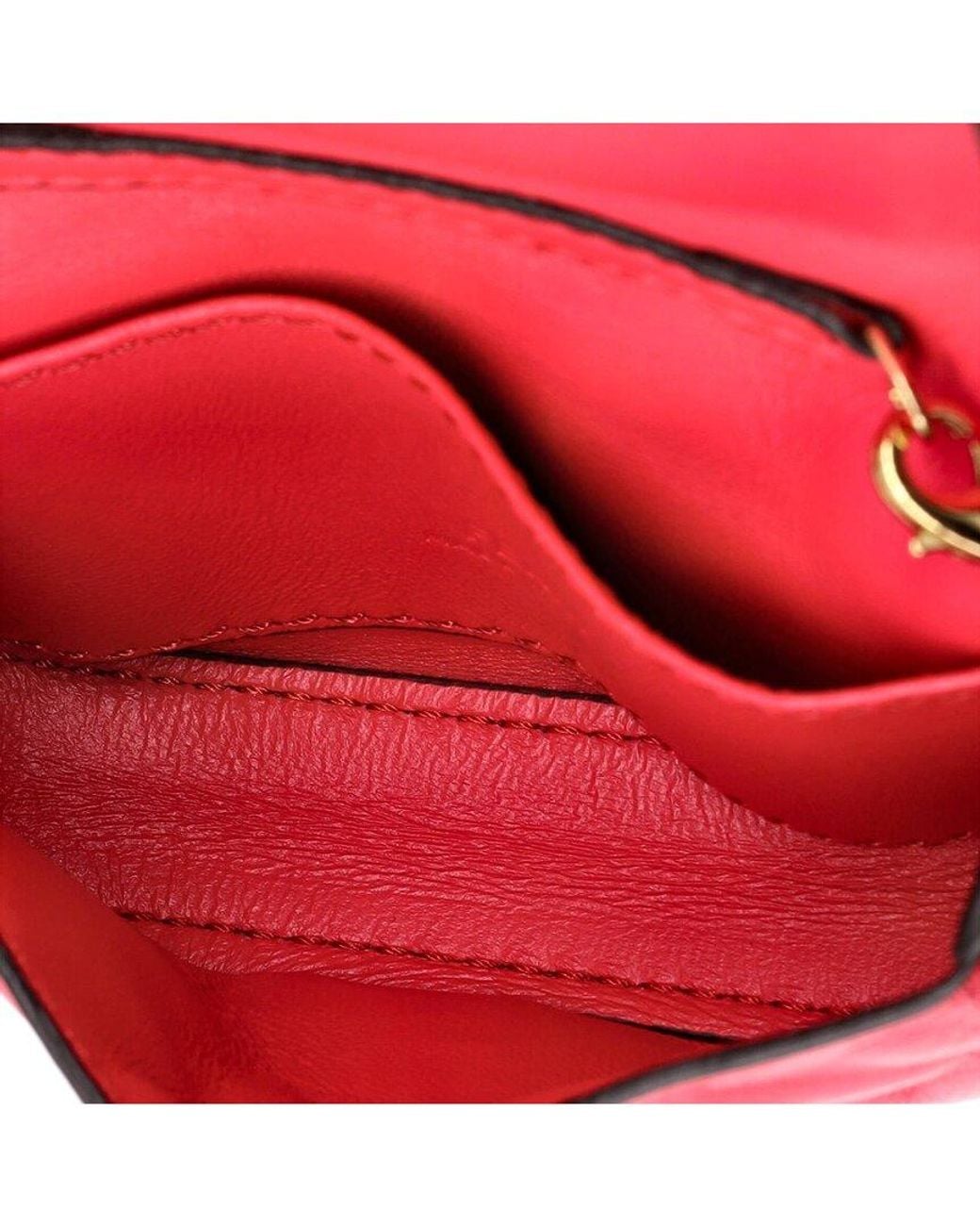 Fendi Pink Zucca-Embossed Leather Chain Baguette Charm Bag Nano (Authentic Pre-Loved)