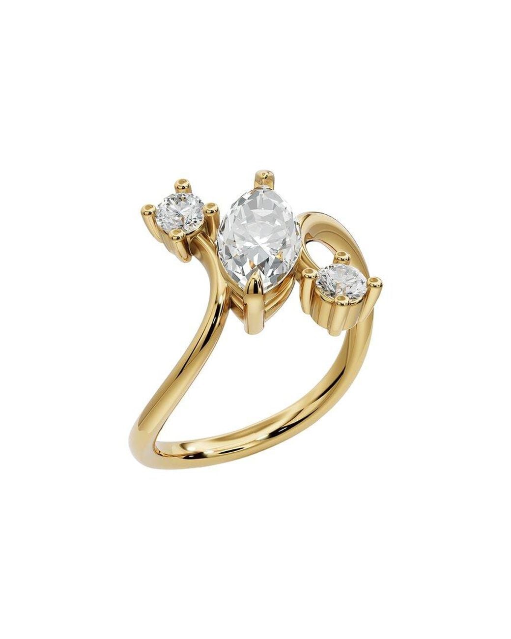 Lab Grown Diamonds Metallic 18K Plated 1.25 Ct. Tw. Lab-Grown Diamond Ring