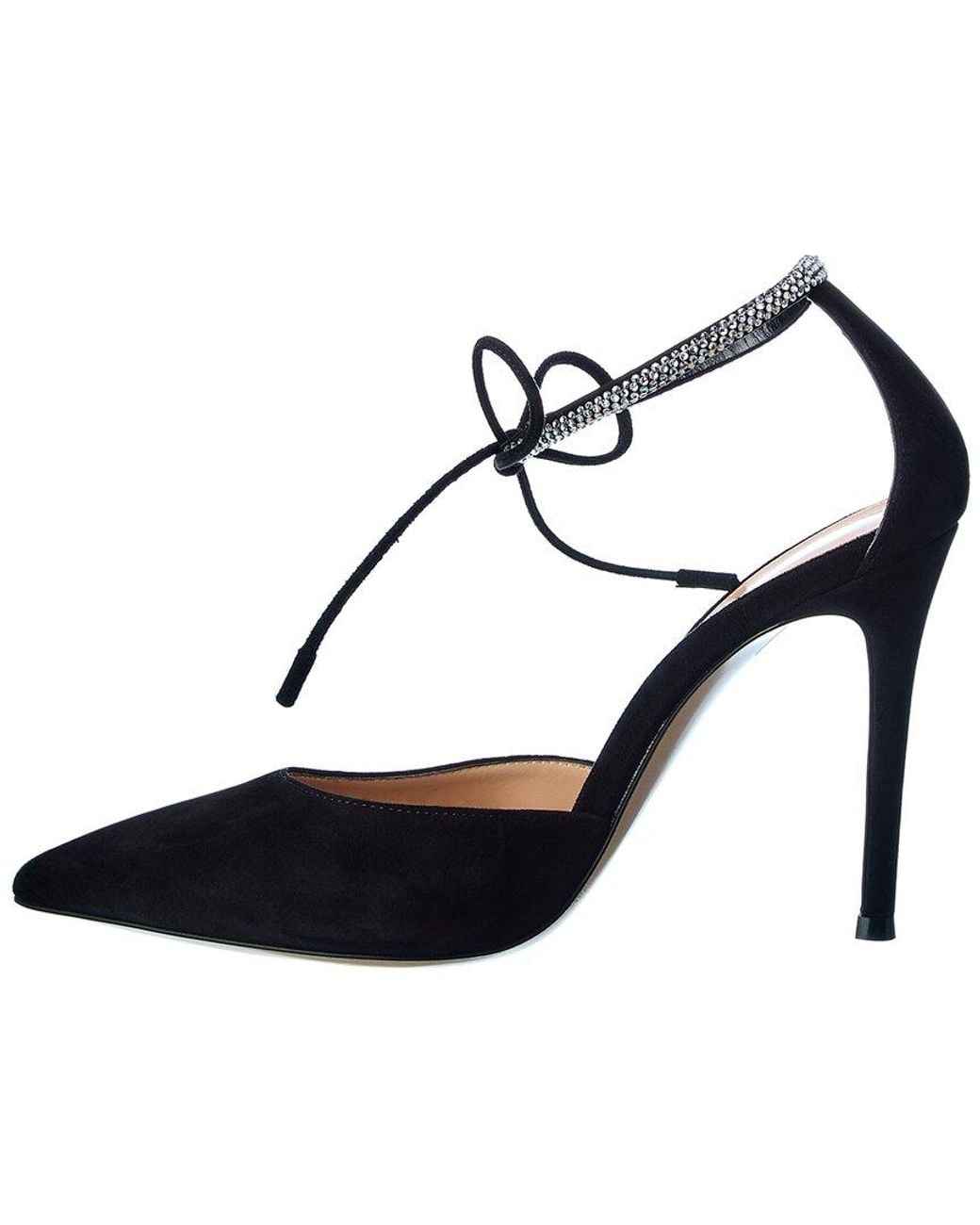 Gianvito Rossi Black Montecarlo D'Orsay 105 Suede Pump