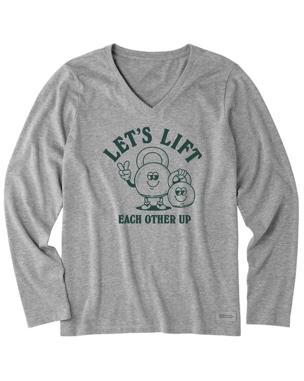 Life Is Good. Gray Long Sleeve Crusher T-Shirt