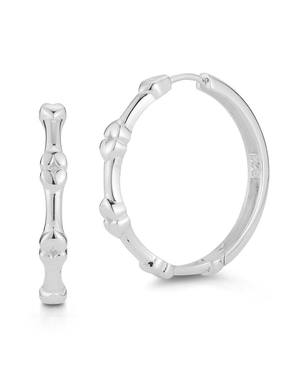Sphera Milano White Silver Statement Hoops