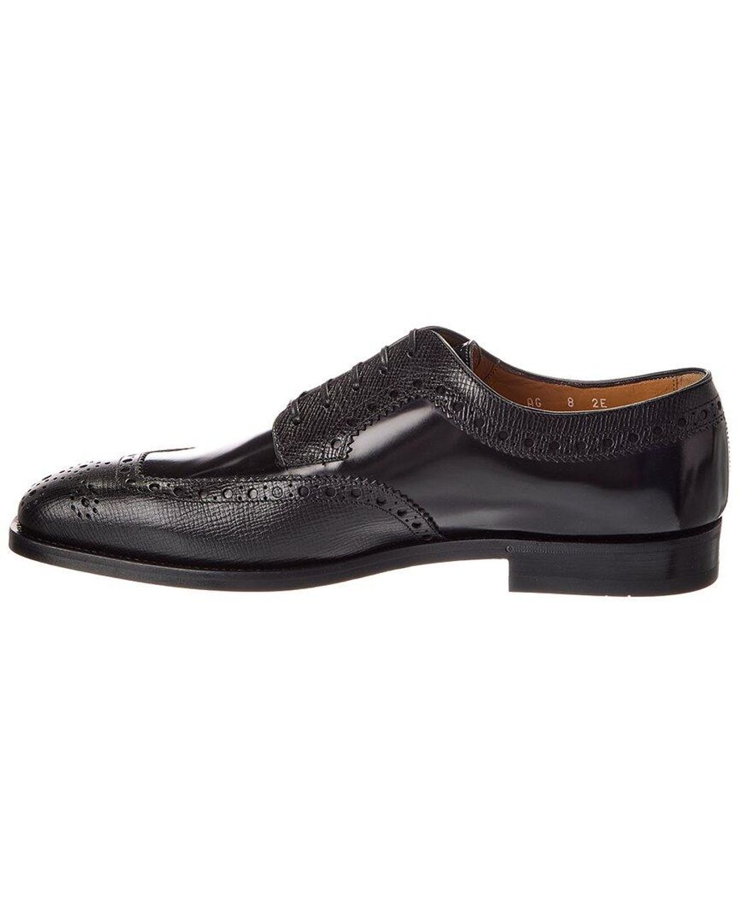Ferragamo Black Frisco Leather Oxford for men