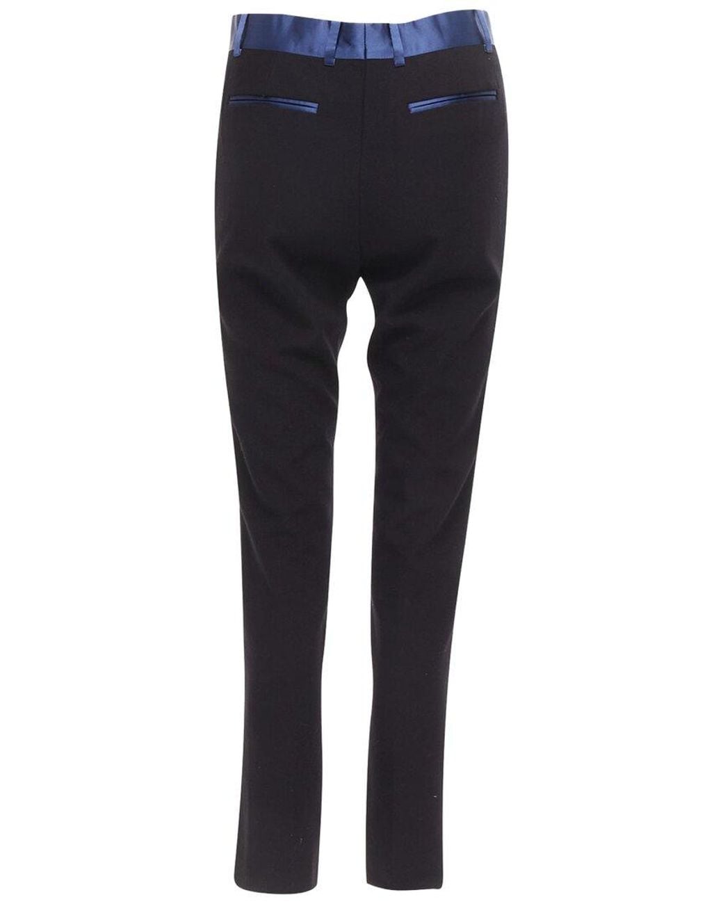 Céline Blue Silk-Trim Wool Pleated Trouser, Size Fr (Authentic Pre-Loved)