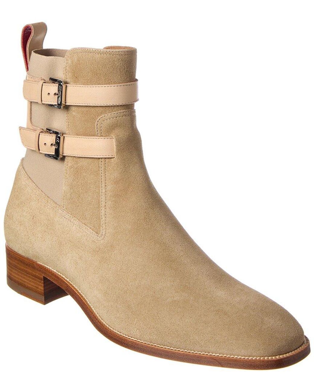 Christian Louboutin Sahni Horse Suede Boot in Brown for Men  display picture 2