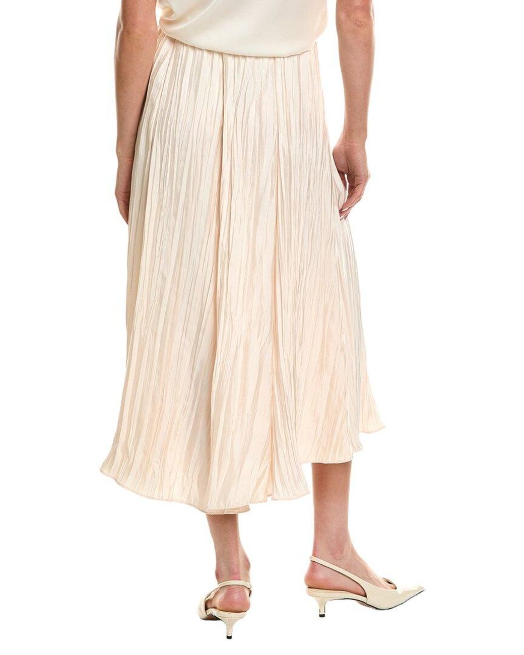 Vince Natural Crinkle Paneled Maxi Skirt