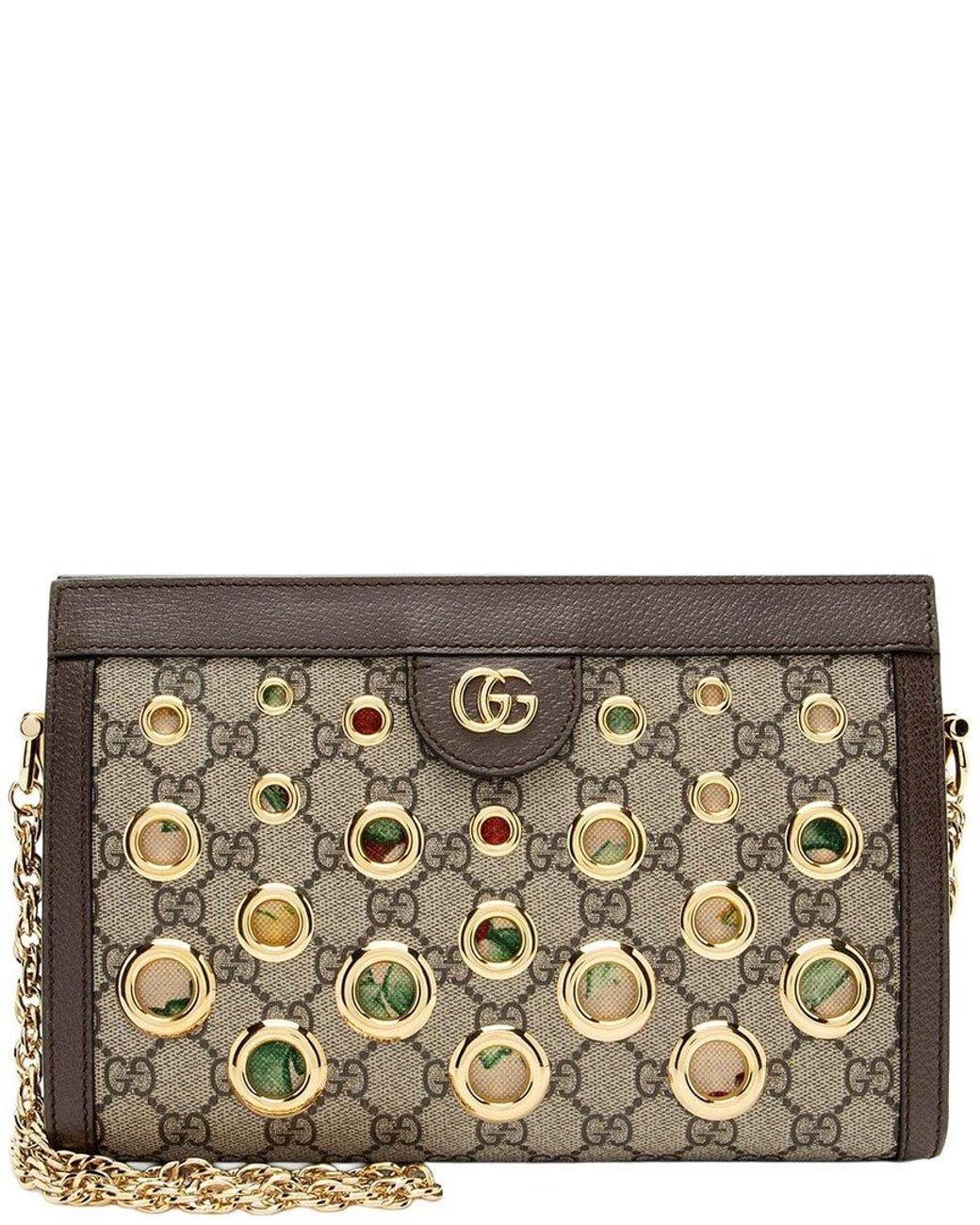 Gucci Metallic GG Supreme Ophidia Grommet Medium Chain Shoulder Bag (authentic Pre- Loved)