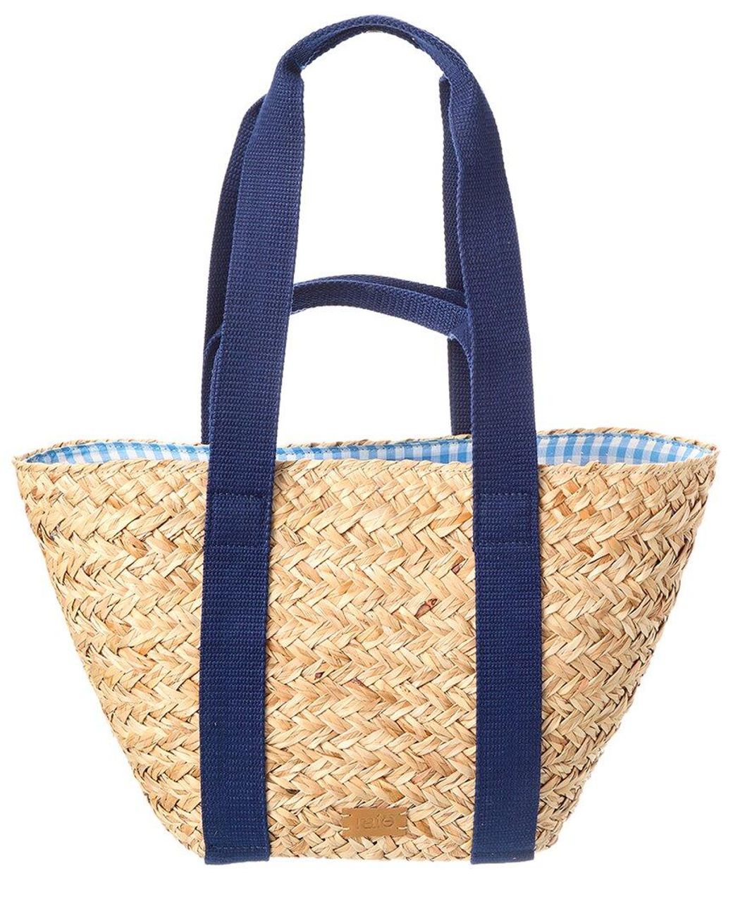 Rafe New York Blue Anna Straw Tote