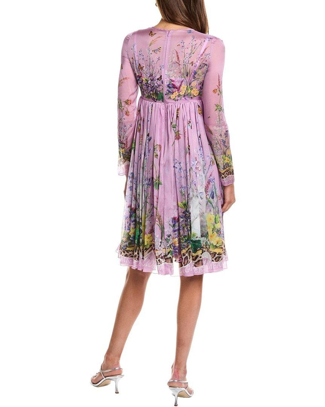 Dolce & Gabbana Pink Silk Midi Dress