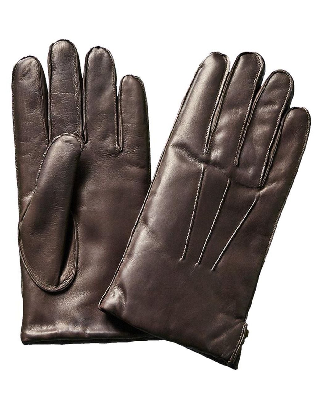 Portolano Brown Leather Gloves for men