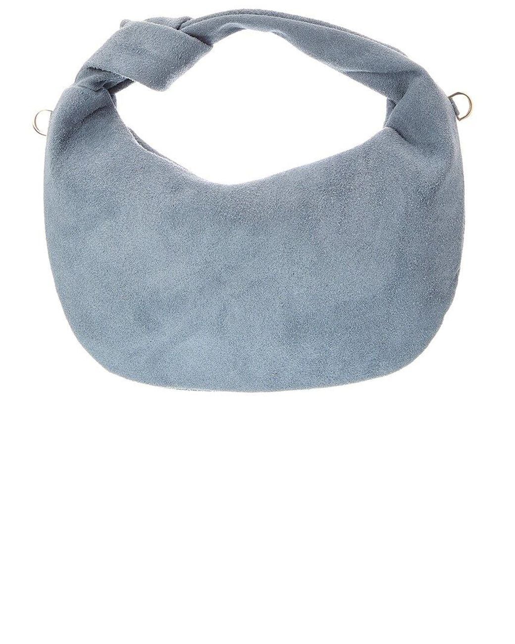 Italian Leather Blue Isabelle Leather Top Handle Bag