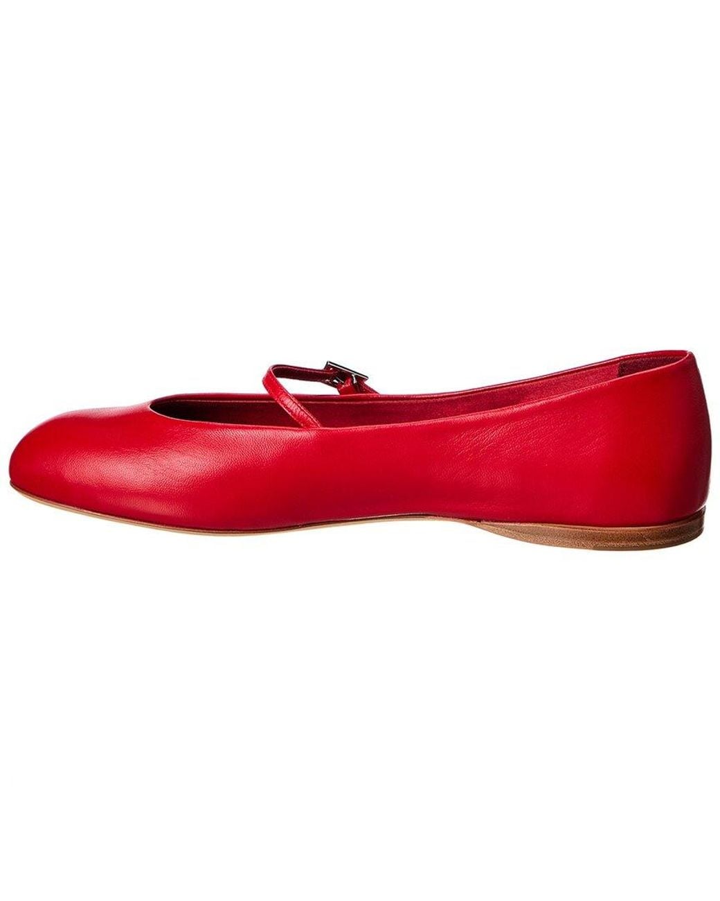 Max Mara Red Leather Ballet Flat