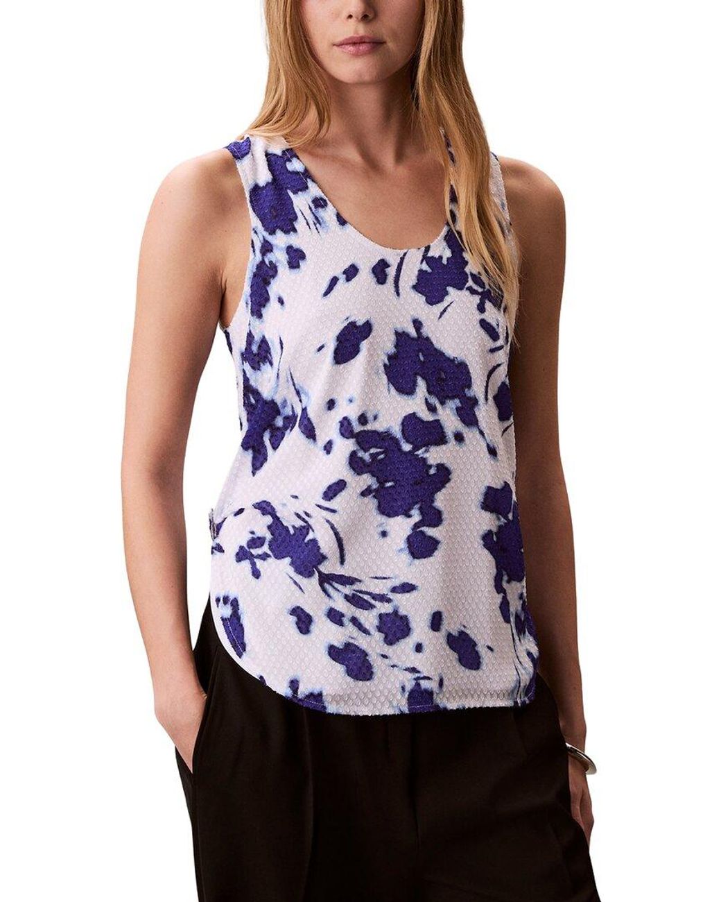Calvin Klein Purple Textured Print Tank Top