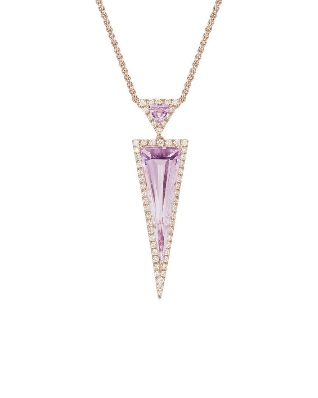 Diamond Select Cuts Pink 14K Rose 2.72 Ct. Tw. Diamond & Quartz Necklace
