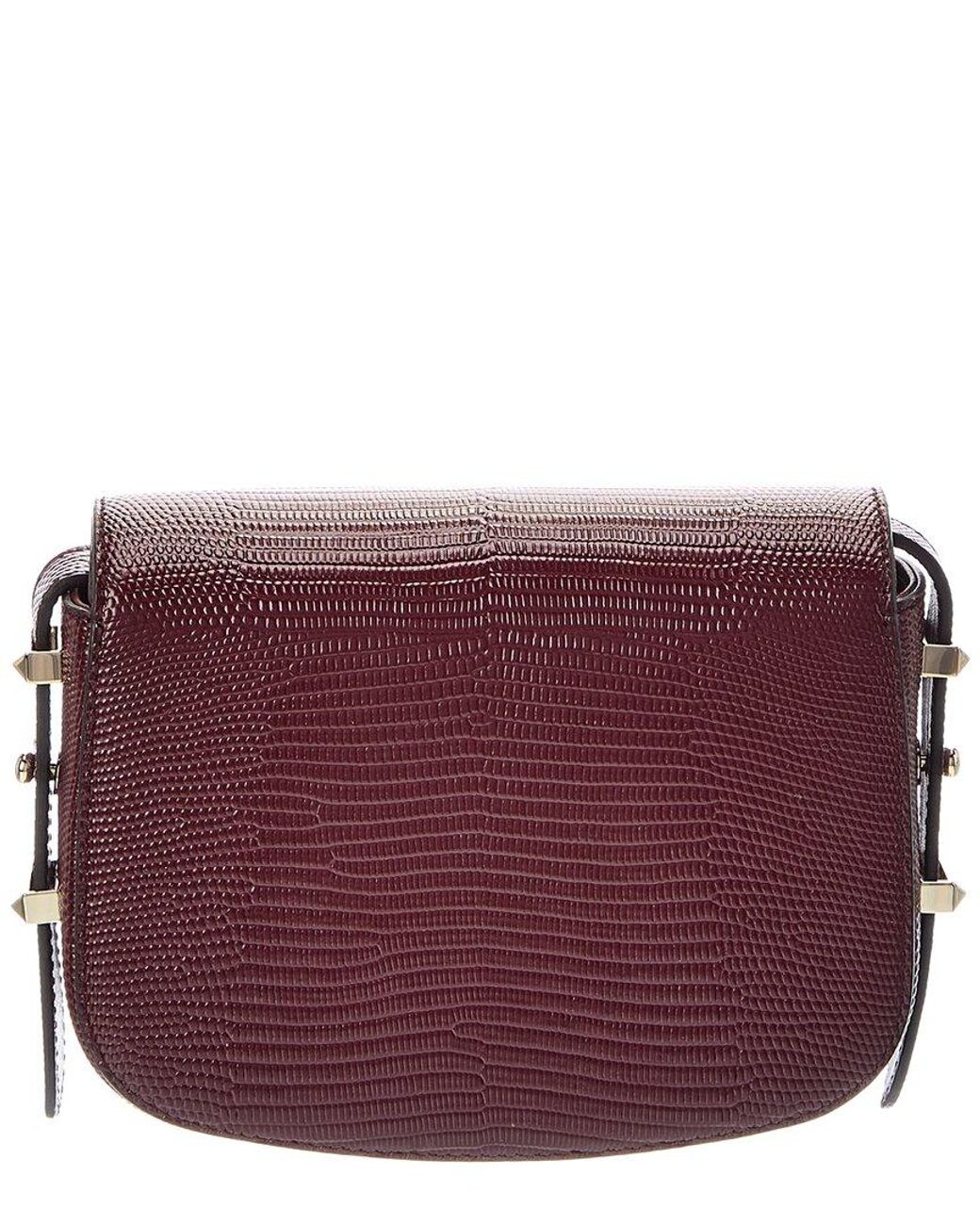 Jimmy Choo Purple Lizard-Embossed Leather Crossbody