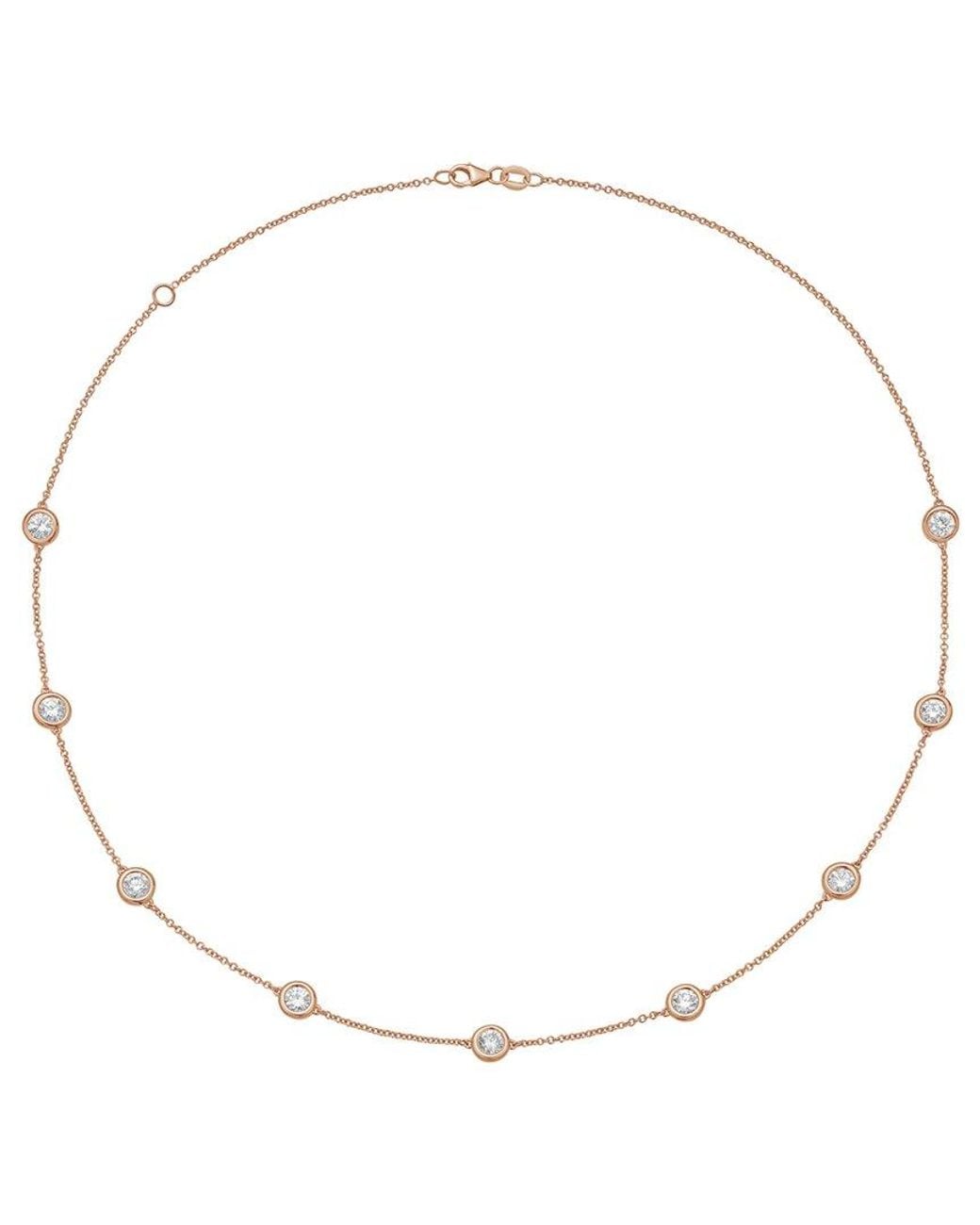 Diana M Natural Diana M. 14K Rose 5.00 Ct. Tw. Lab-Grown Diamond Necklace