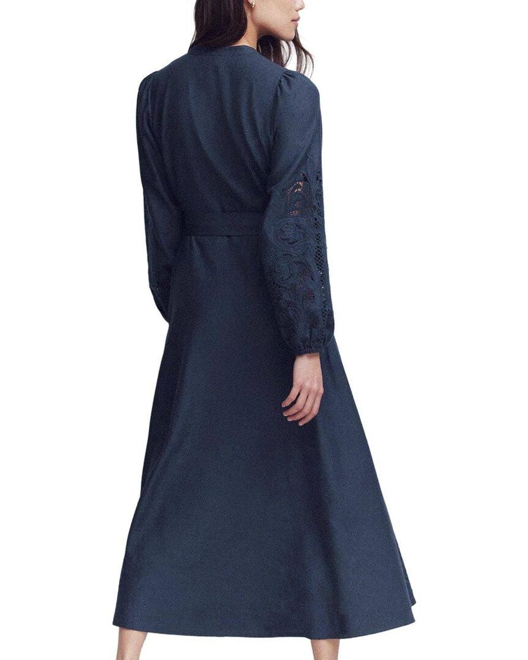 Boden Blue Mae Linen-Blend Shirt Dress