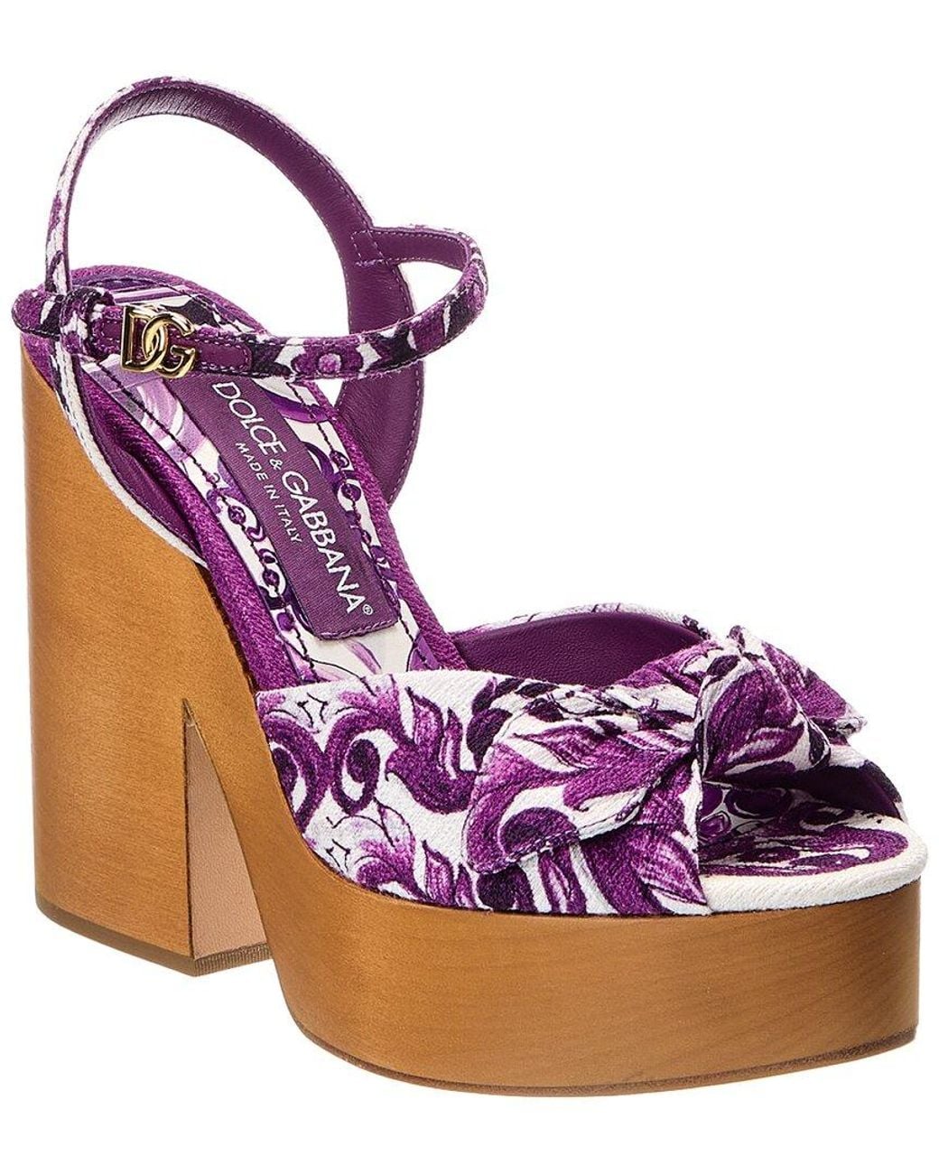 Dolce & Gabbana Purple Canvas Sandal
