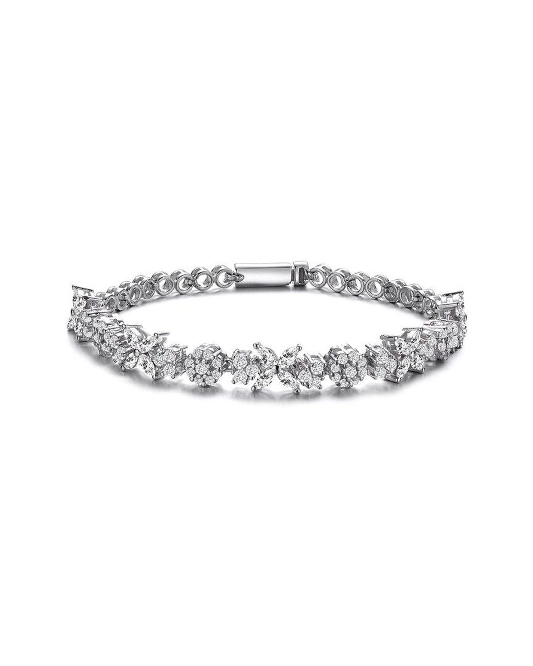 Genevive Jewelry White Silver Bracelet Bracelet