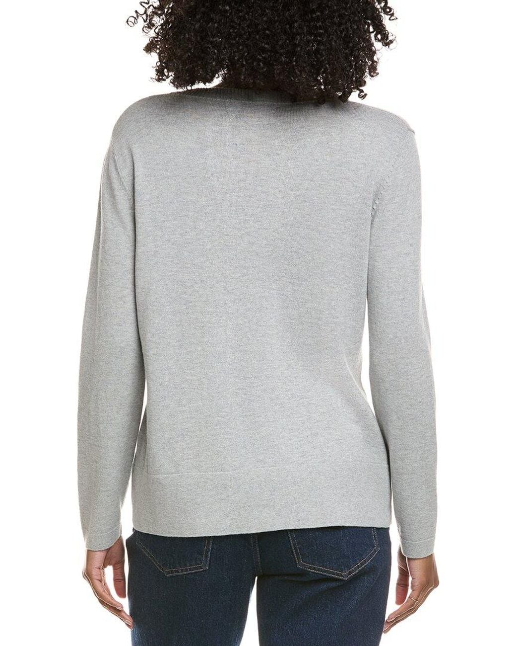 Hannah Rose Gray Basic V-Neck Pullover