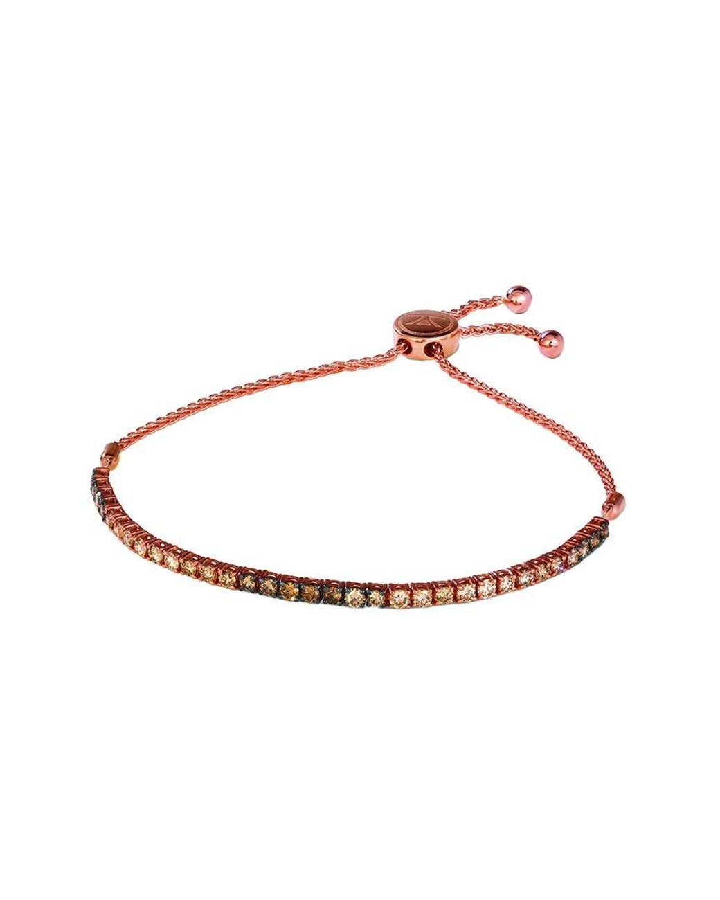Le Vian White Le Vian Chocolate Balayage 14k Rose Gold 2.00 Ct. Tw. Diamond Bolo Bracelet