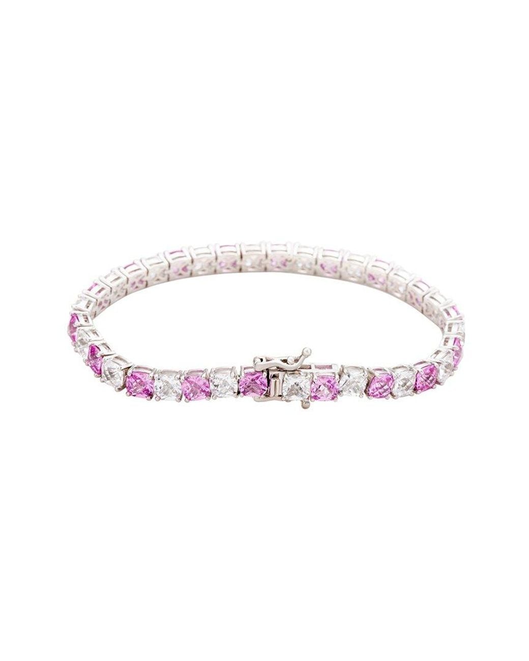 Suzy Levian Multicolor Silver 0.02 Ct. Tw. Diamond & Gemstone Bracelet