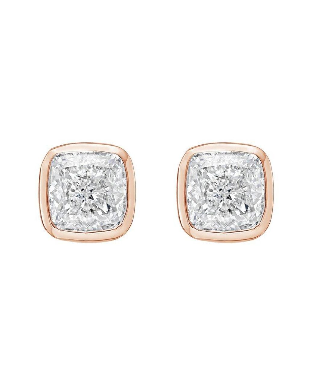 Diana M White Diana M. 14K Rose 2.50 Ct. Tw. Lab-Grown Diamond Stud Earrings