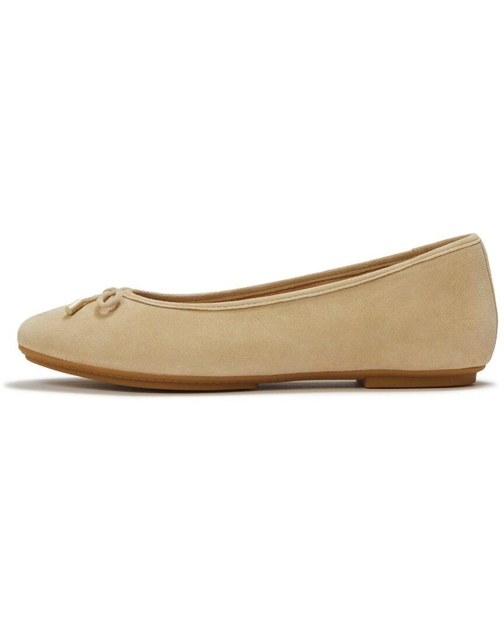 Fitflop Natural Delicato Suede Ballet Flat