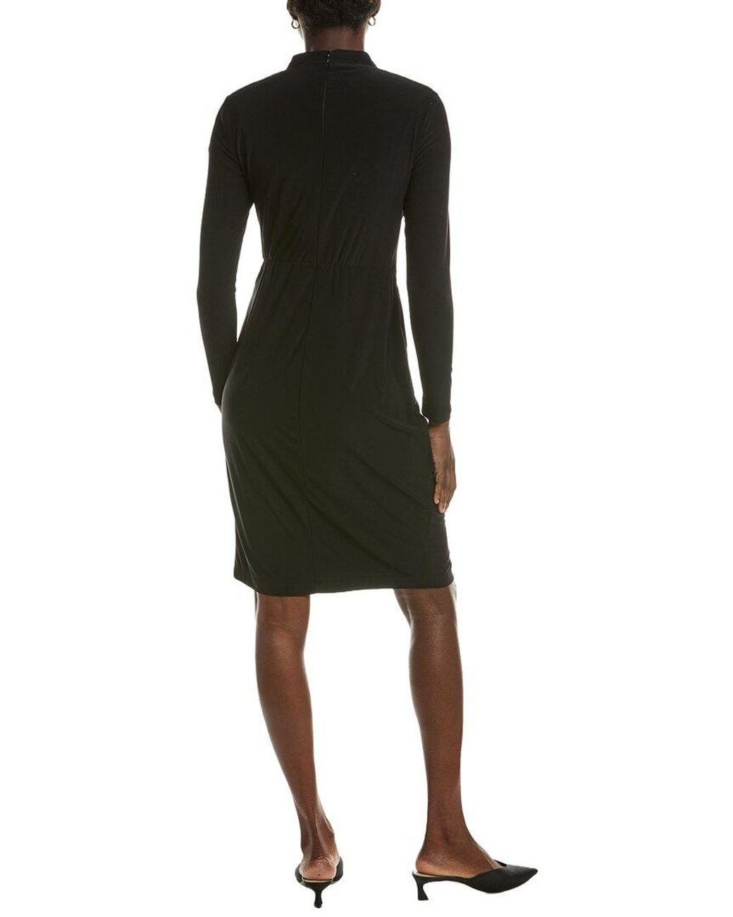 Maison Tara Black Long Sleeve Mini Dress