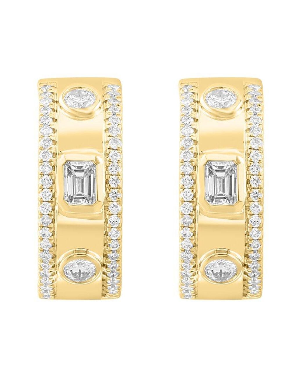 Effy Fine Jewelry Metallic 14K 1.14 Ct. Tw. Diamond Earrings