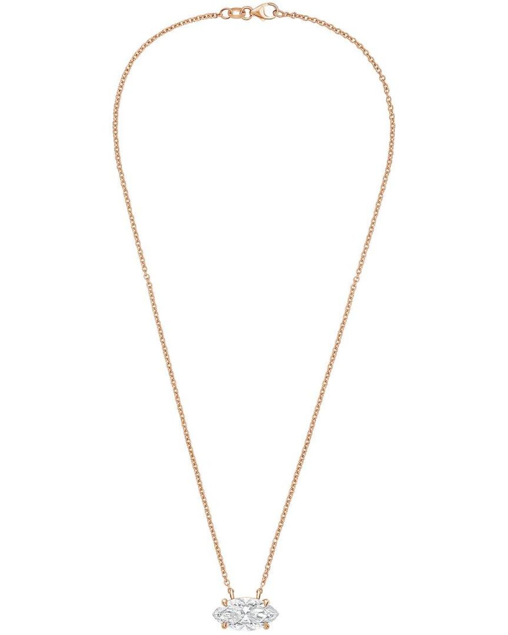 Diana M White Diana M. 14K Rose 1.00 Ct. Tw. Lab-Grown Diamond Solitaire Pendant