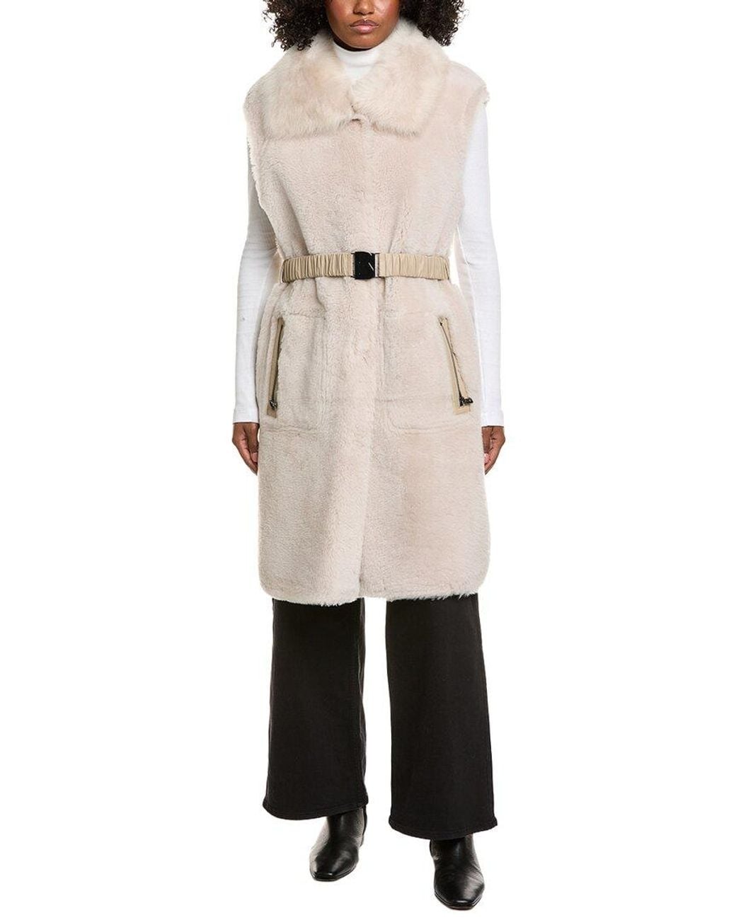 Bogner Natural Palma Reversible Shearling Vest