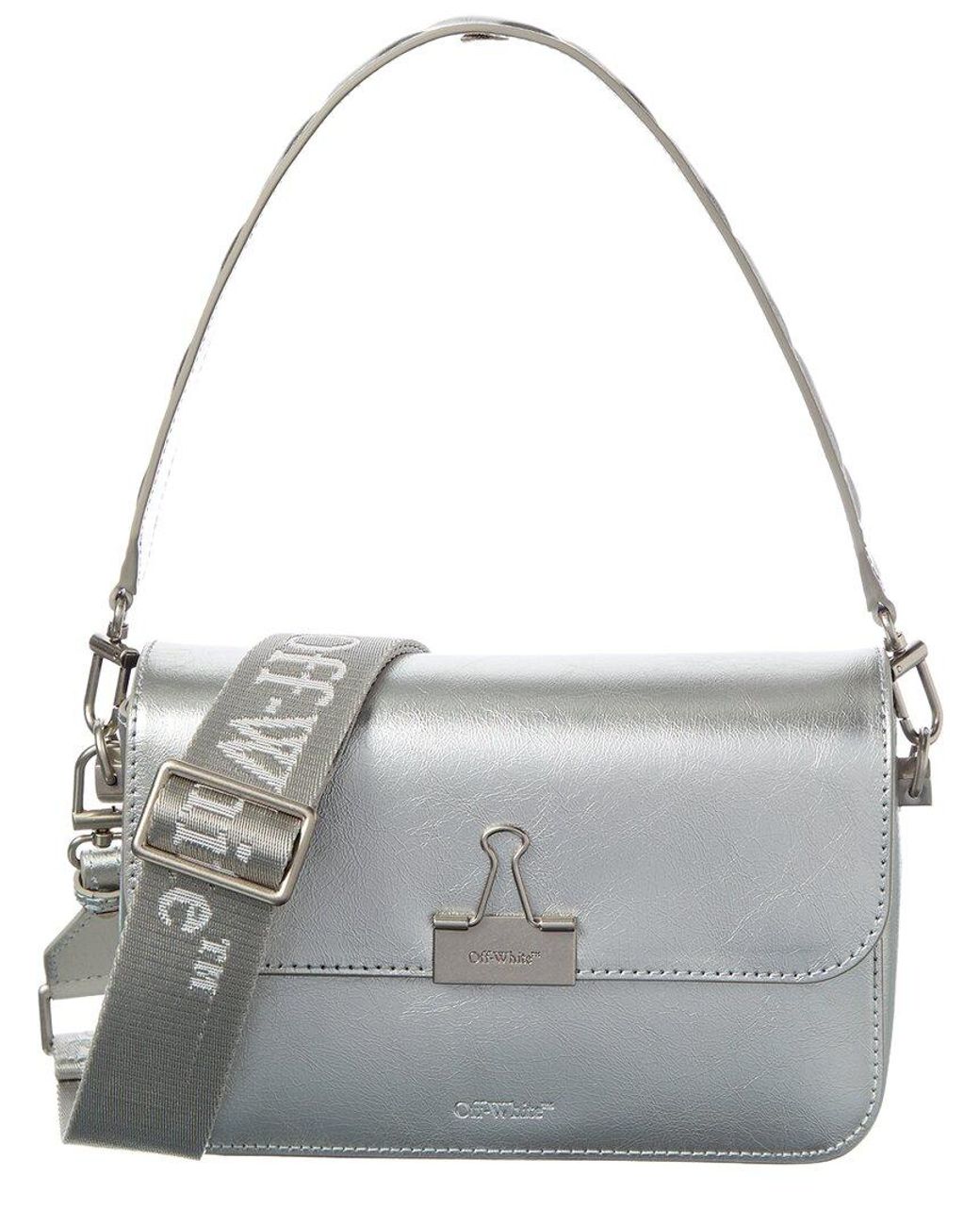 Off-White c/o Virgil Abloh Gray Binder Medium Leather Clutch