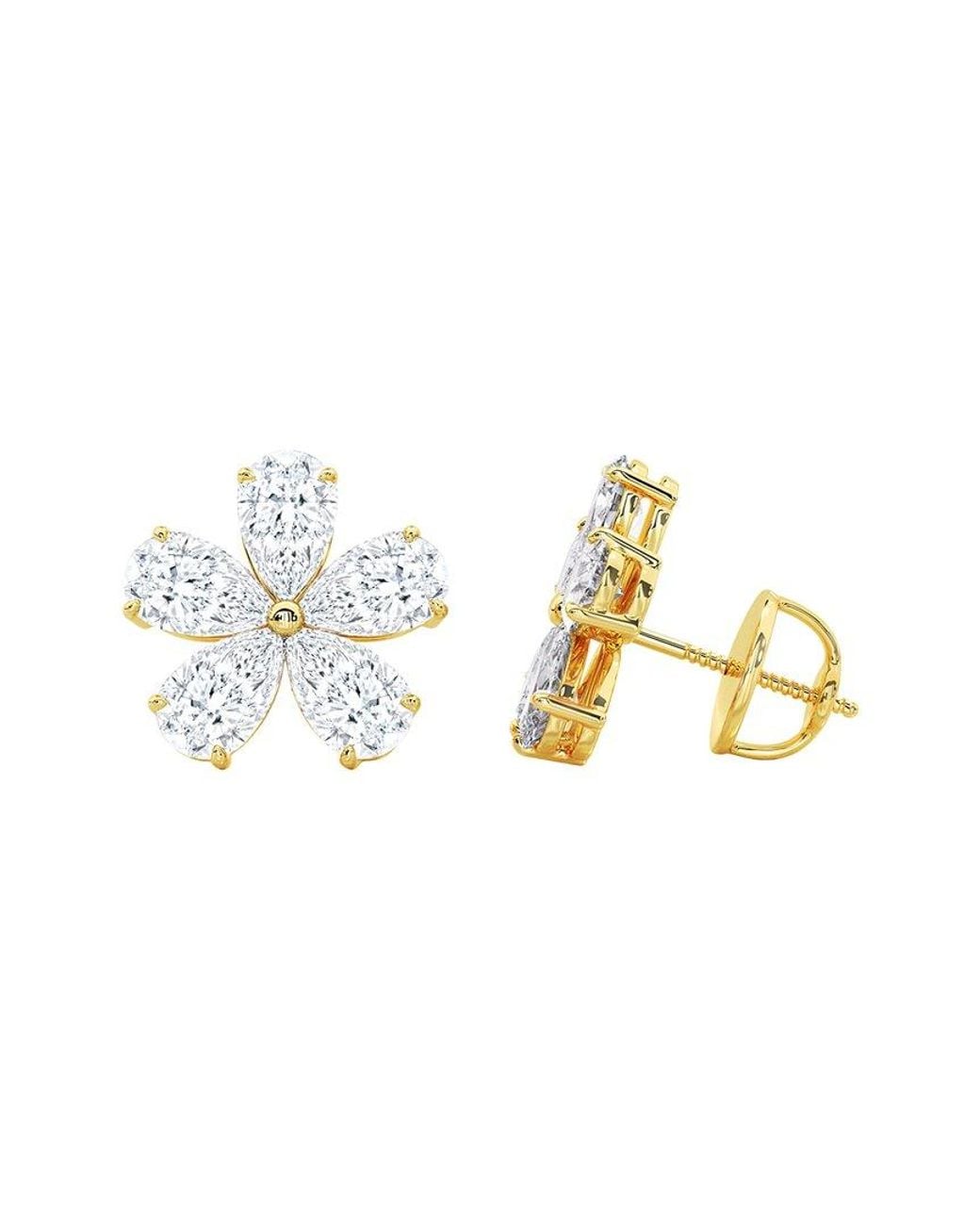 Lab Grown Diamonds Metallic 14K 9.00 Ct. Tw. Lab-Grown Diamond Earrings