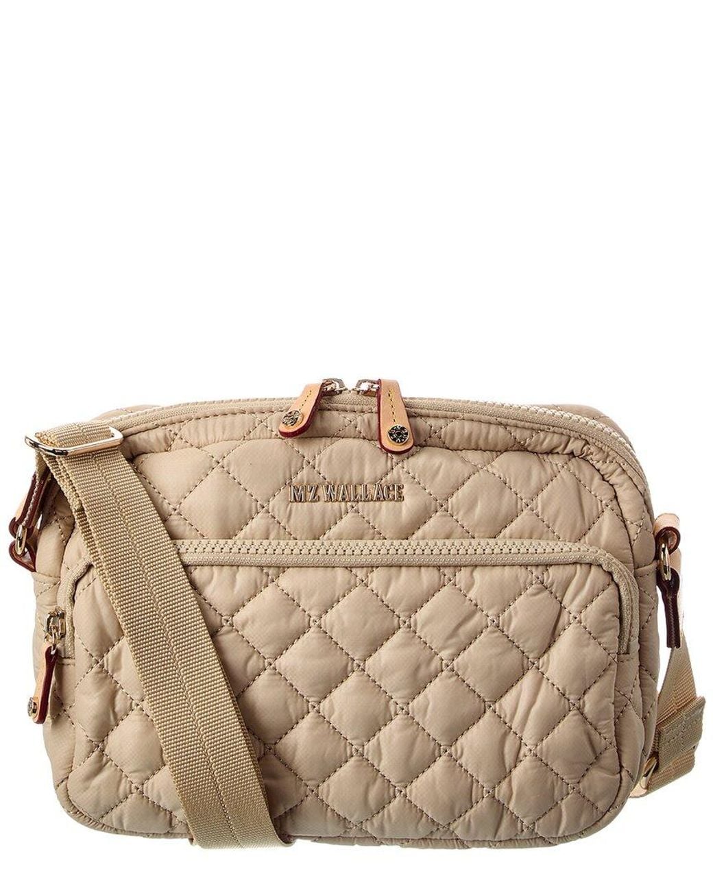 MZ Wallace Brown Small Metro Nylon & Leather Camera Bag