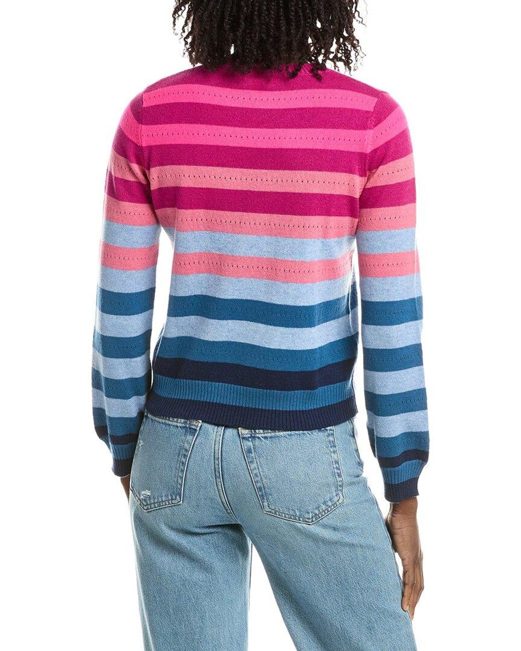 Isla Blue Ariana Stripe 100% Cashmere Sweater