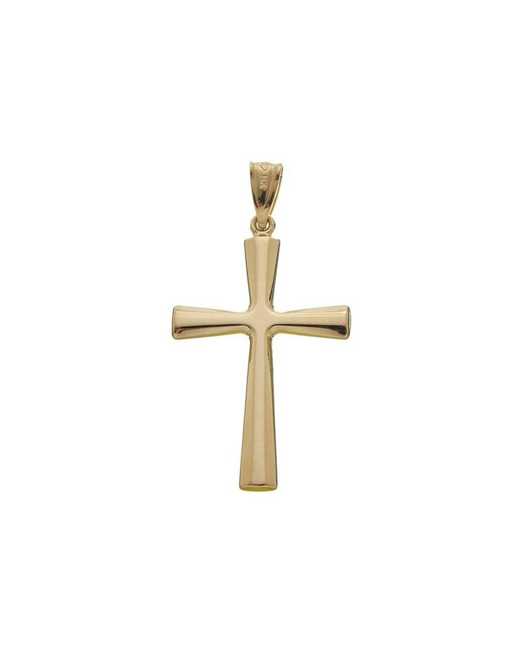 Italian Gold White 14K 37Mm Diamond Cut Cross Pendant