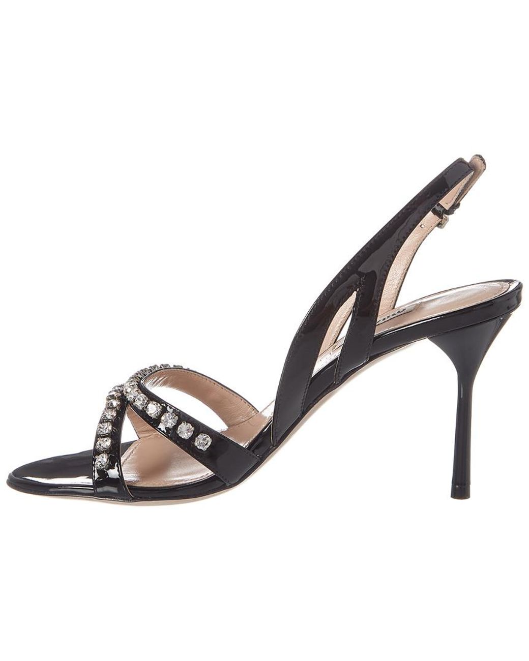 Miu Miu Metallic Patent Slingback Sandal
