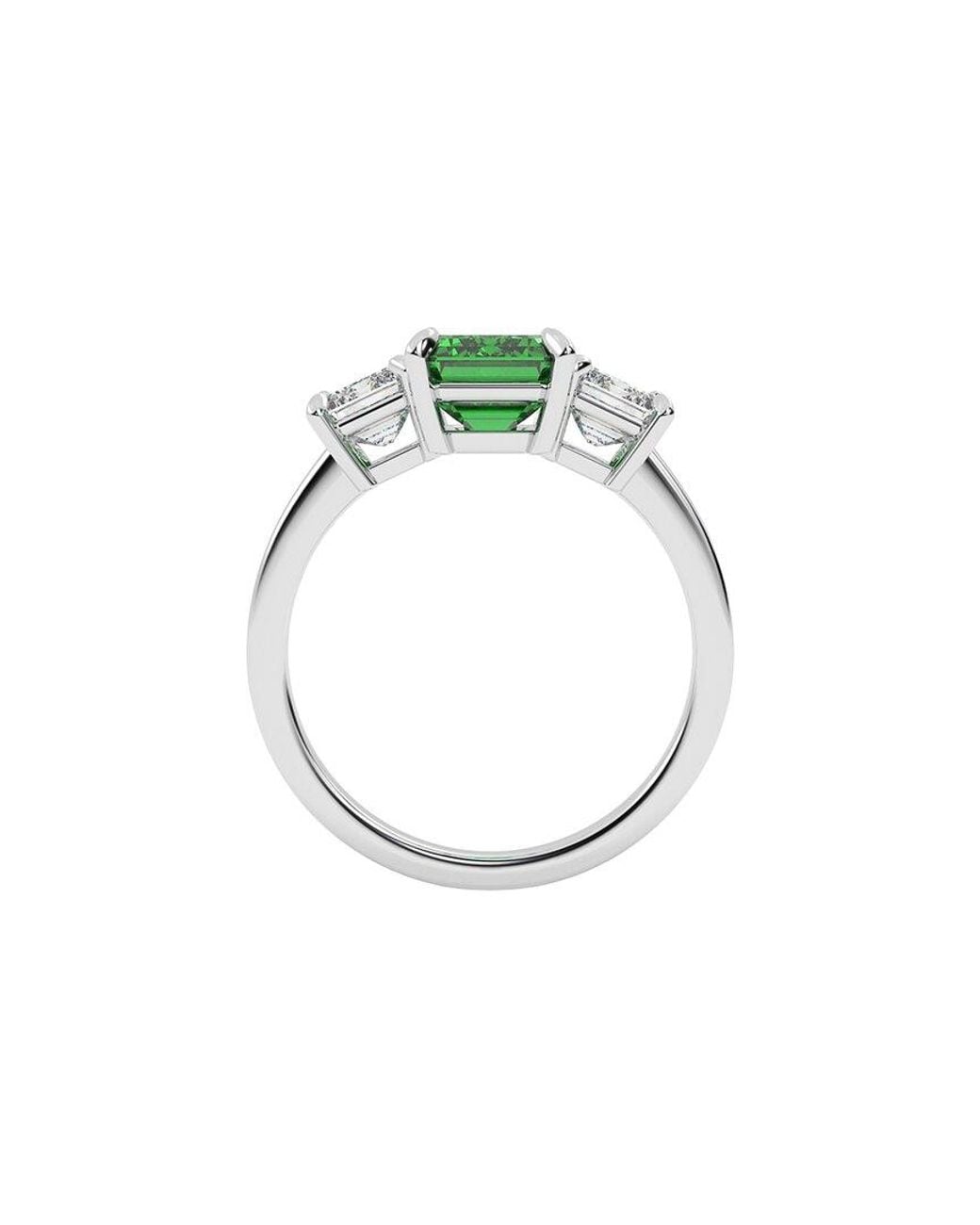 VOWE Green 14K 4.00 Ct. Tw. Lab-Grown Diamond & Lab-Grown Emerald Ring