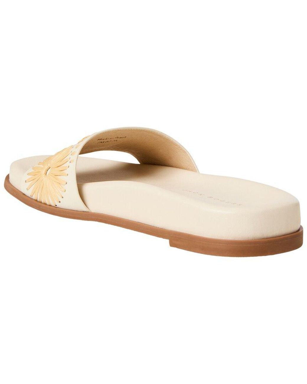 Jack Rogers White Somerset Raffia & Leather Sandal