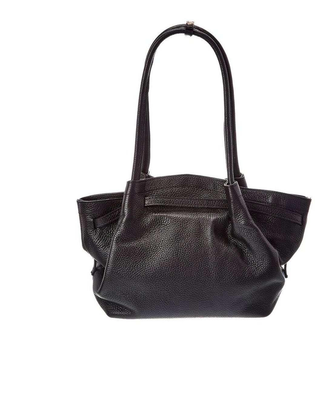 Italian Leather Black Alix Leather Top Handle Bag