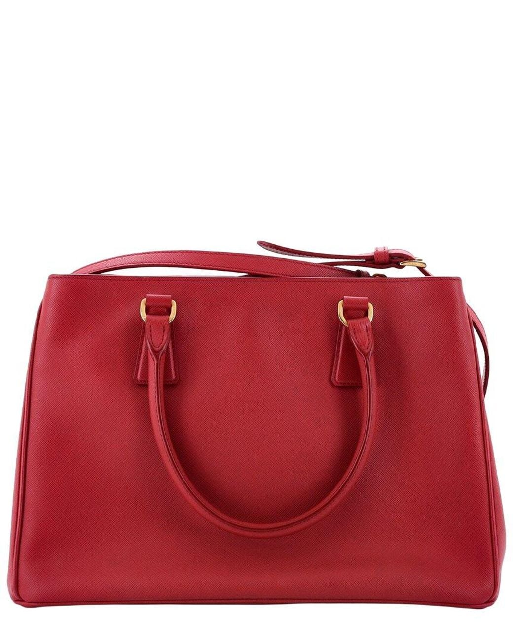 Prada Red Saffiano Leather Gardener's Tote Medium (Authentic Pre-Loved)