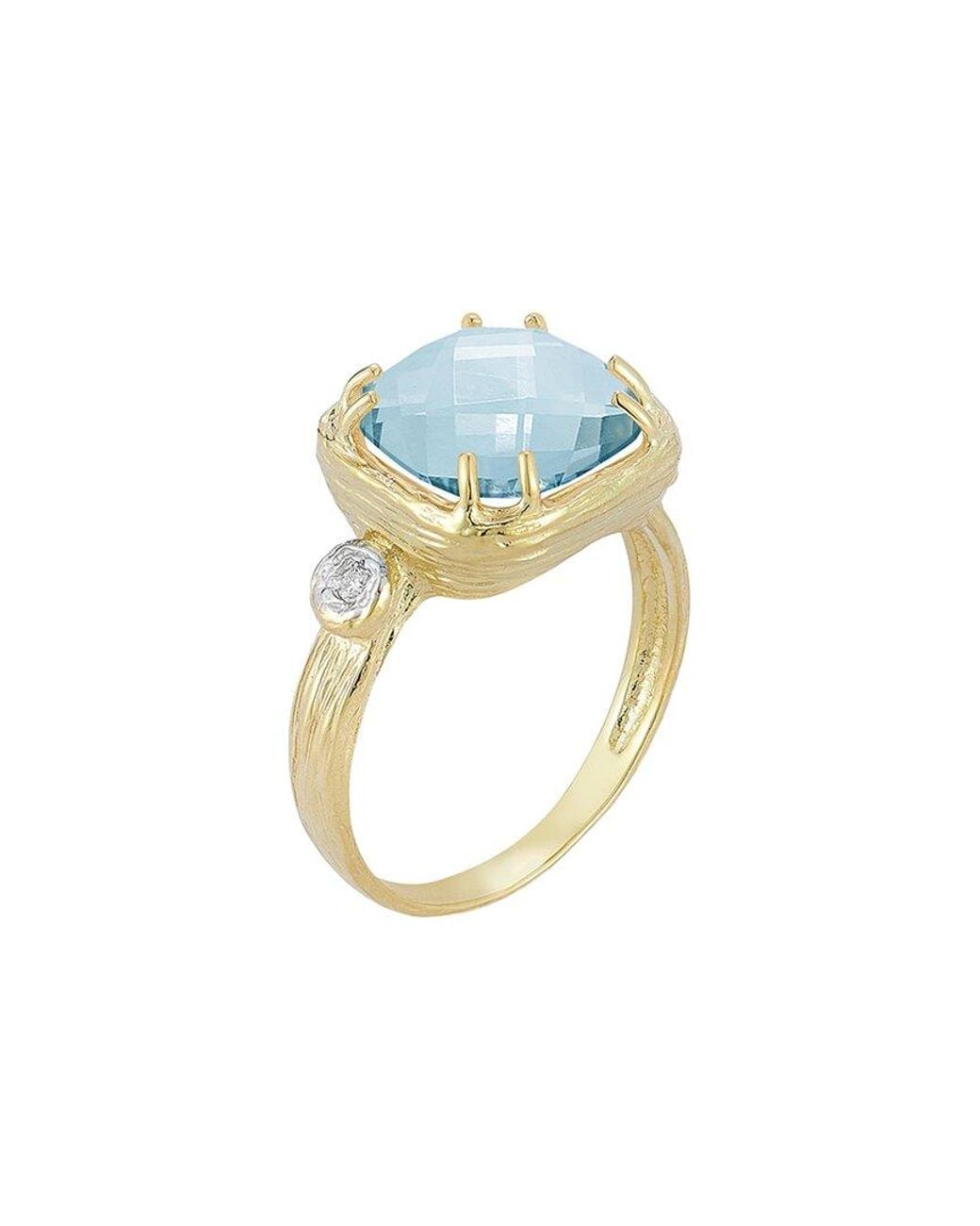 Reiss 14k 4.78 Ct. Tw. Diamond & Blue Topaz Ring
