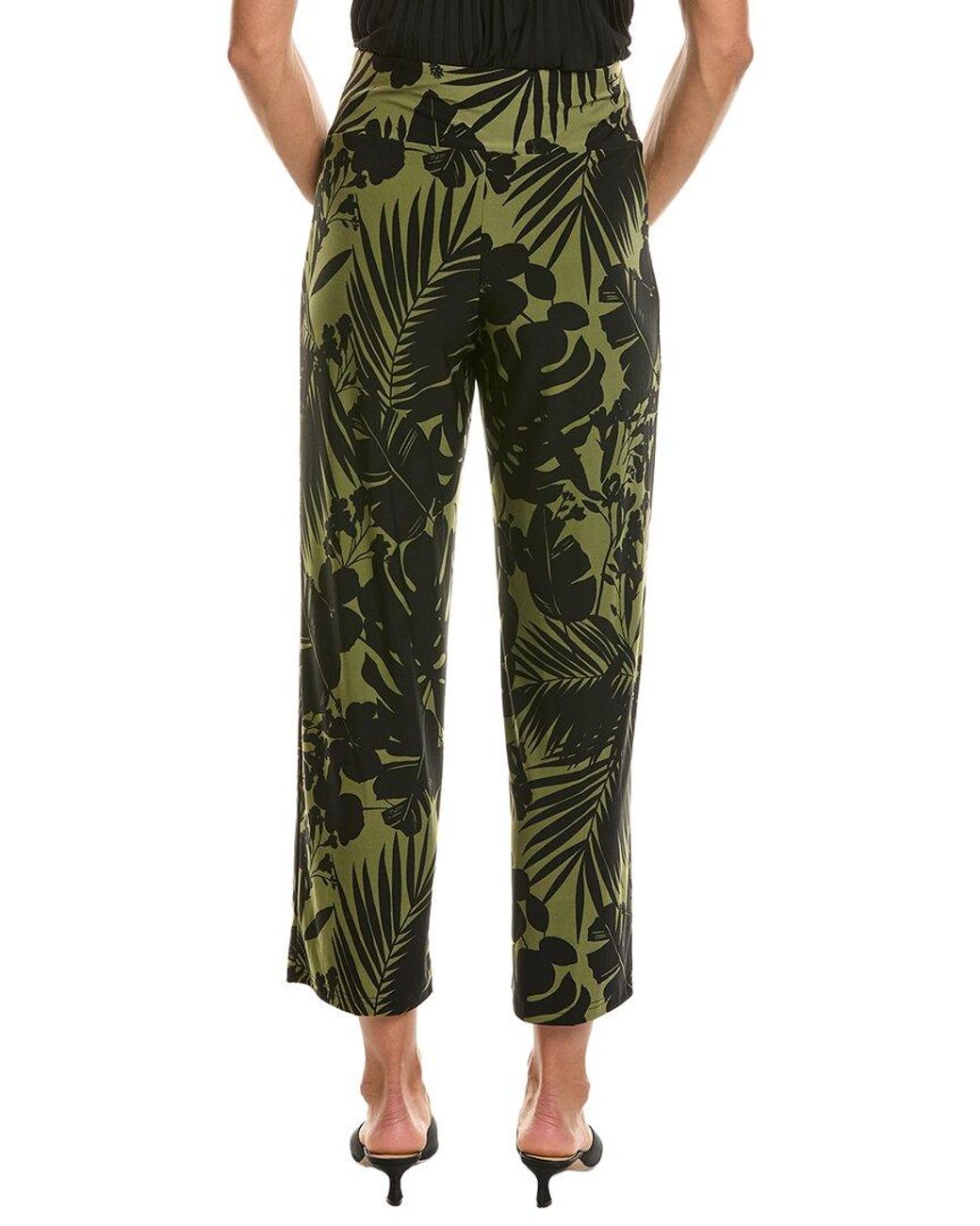Anne Klein Green Petite High-Rise Pull-On Wide Waistband Palazzo Pant