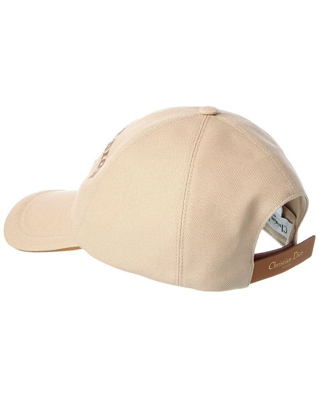 Dior Natural Leather-Trim Baseball Cap