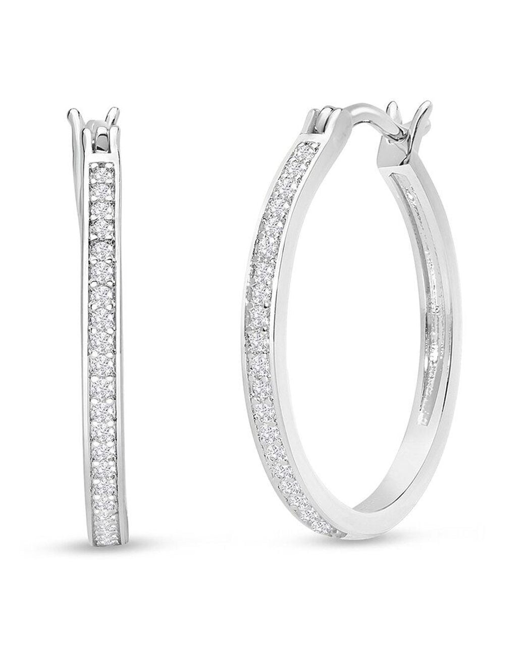 Jaclyn Smith White Platinum Plated 0.25 Ct. Tw. Lab-Grown Moissanite Earrings