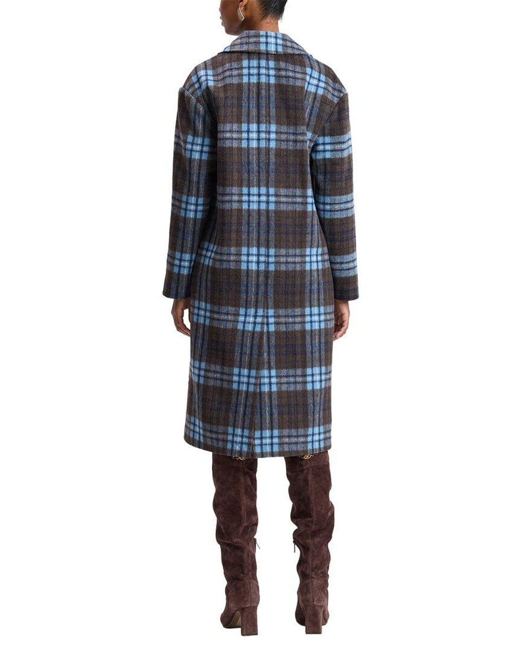 Avec Les Filles Blue Wool-Blend Coat