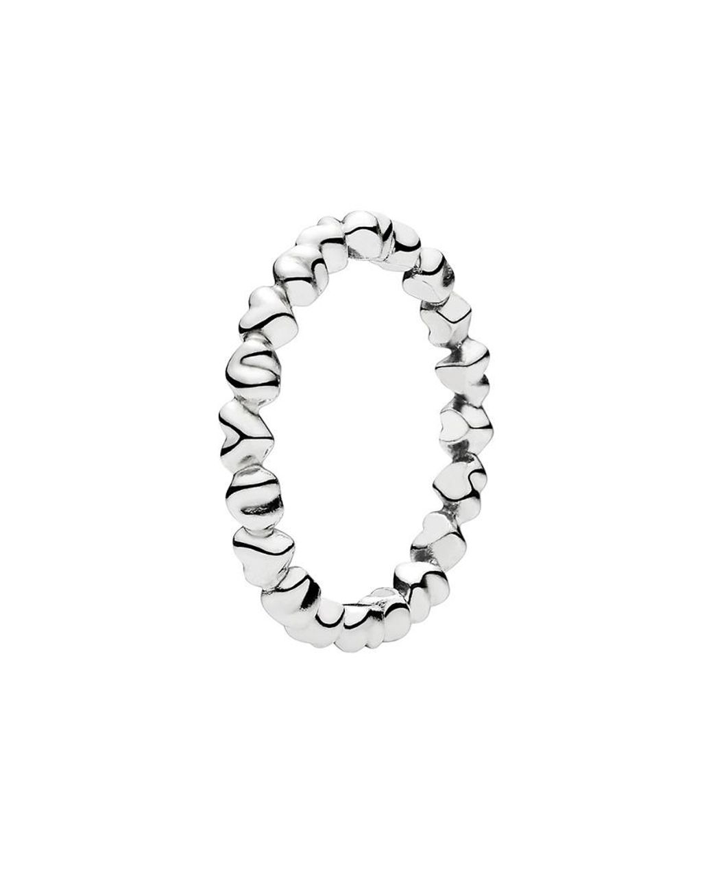 PANDORA Knotted Hearts Ring in Metallic 