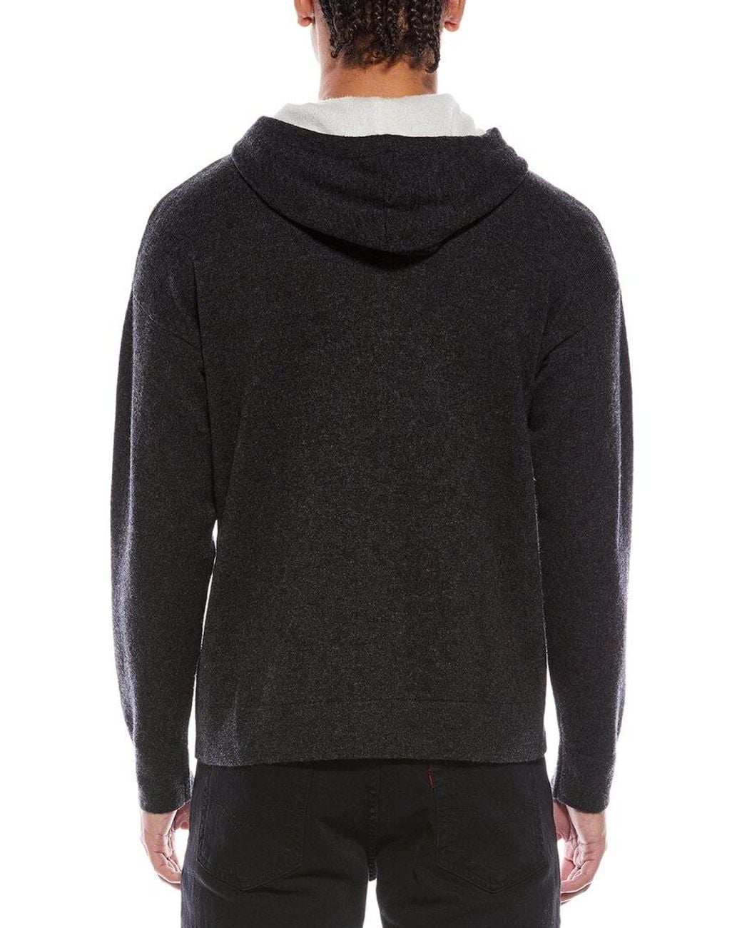 Brodie Cashmere Black Classic Wool & Cashmere-blend Hoodie for men