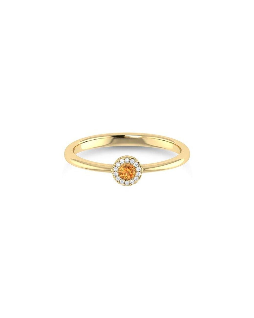 Sabrina Designs White 14K 0.09 Ct. Tw. Diamond & Citrine Ring