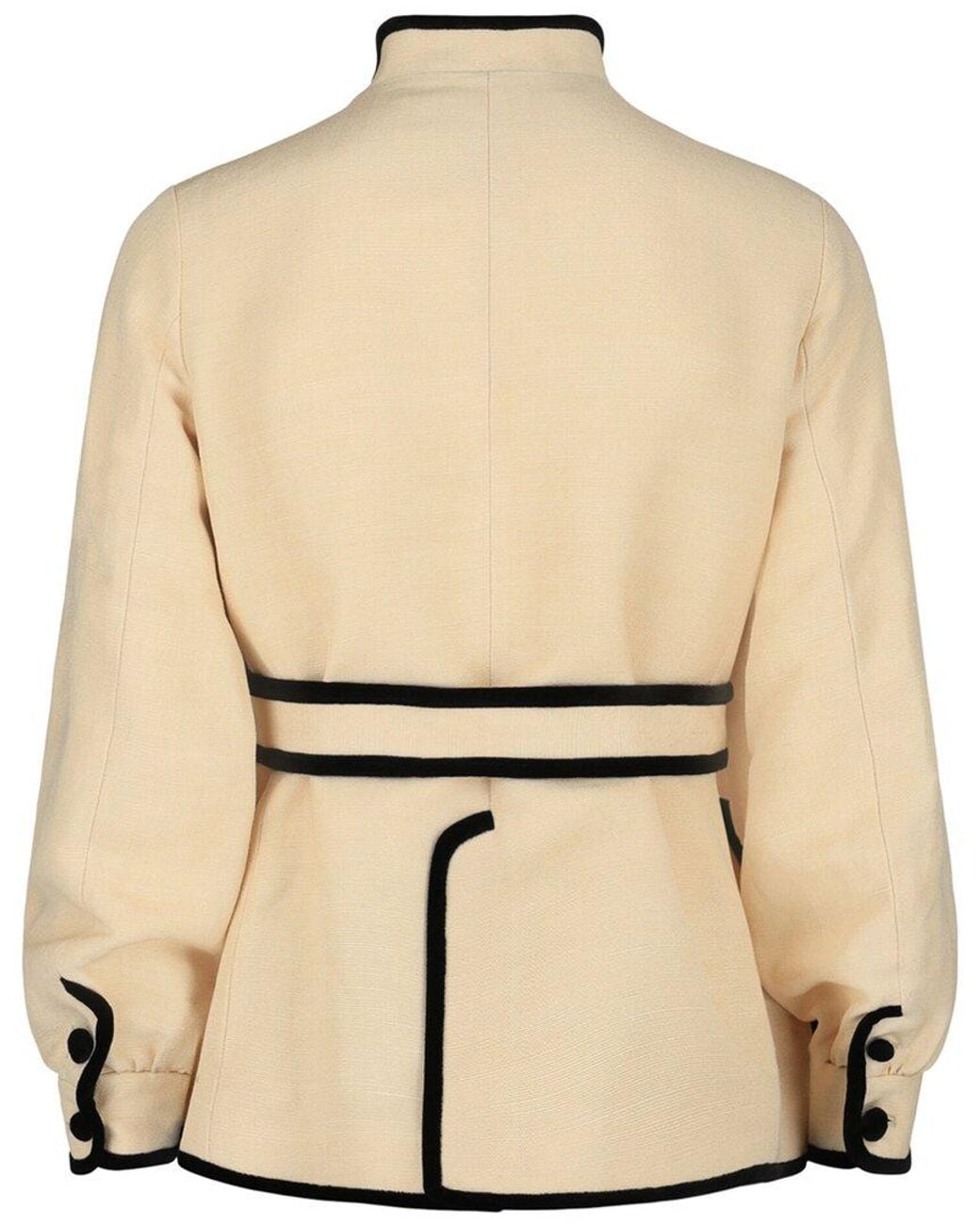 Valentino Natural Double-Breasted Long Wool Blazer for men